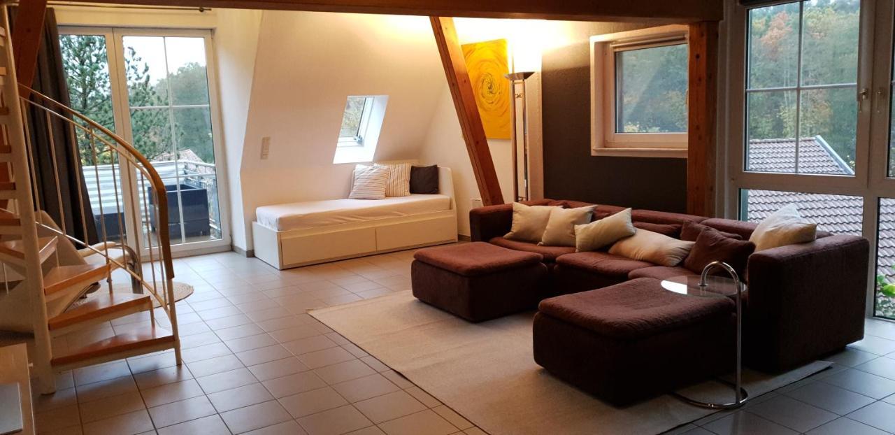 Eigenes Maisonettehaus In Idyllischer Lage Mit Balkon, Nahe Messe, 24H Self-Check In, Gratis Parken Σβάμπαχ Εξωτερικό φωτογραφία